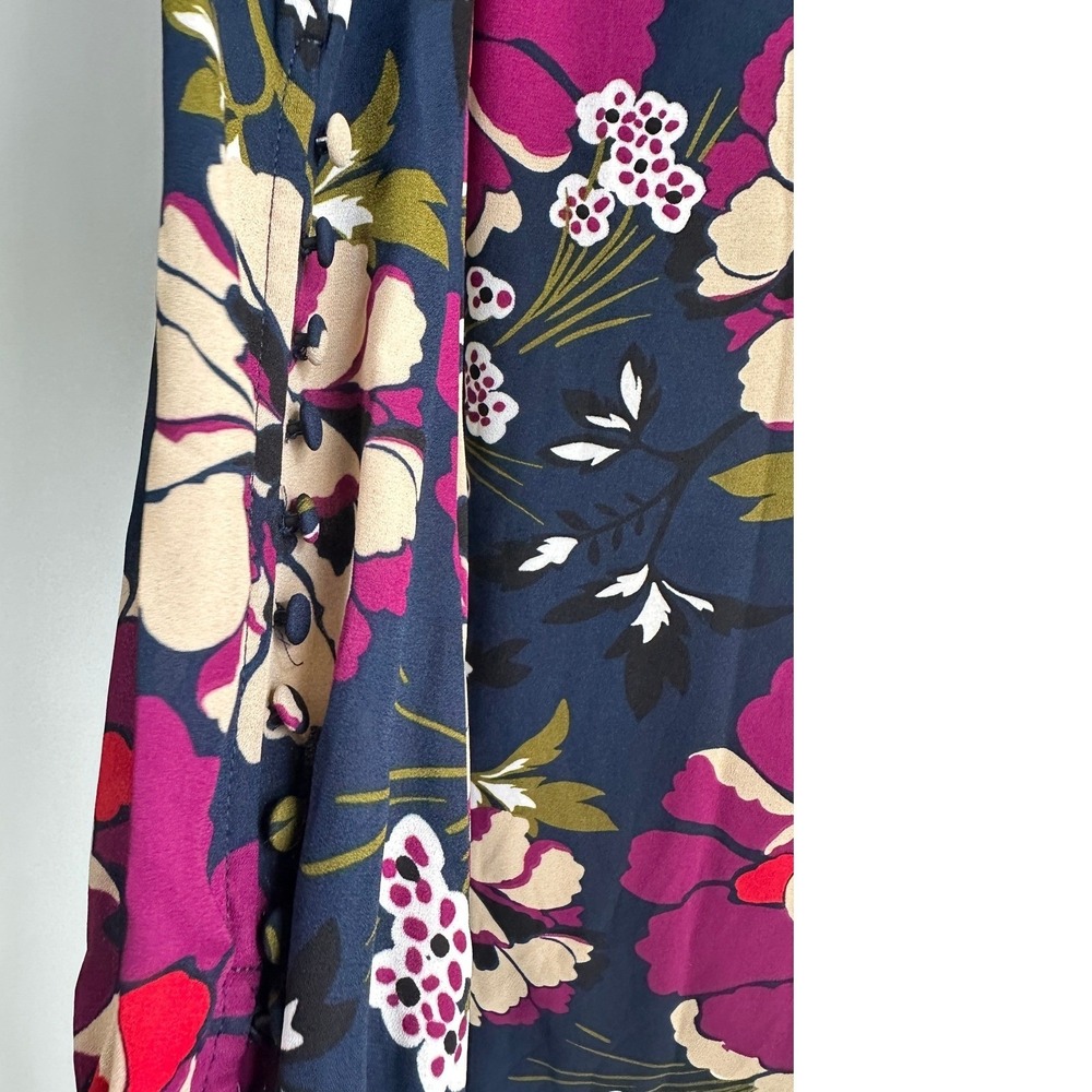 Tommy Hilfiger Chiffon Navy Floral Shift Dress Classic Career Chic Size 10 NWT - Picture 11 of 14